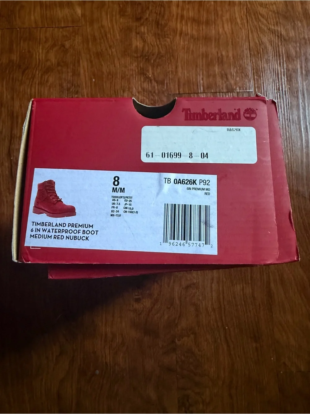 Timberland Kids Red Lace-Up Waterproof Boots